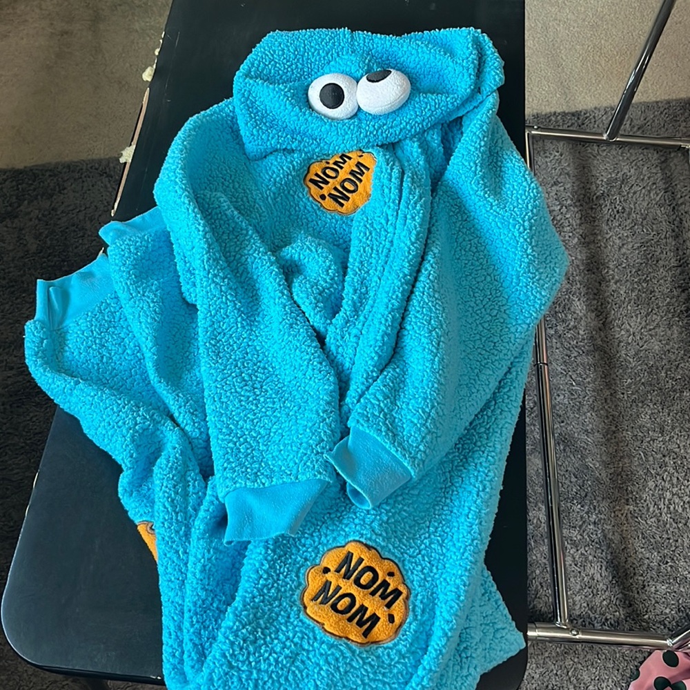 Cookie Monster Hoodie Onesie - pajamas/costume